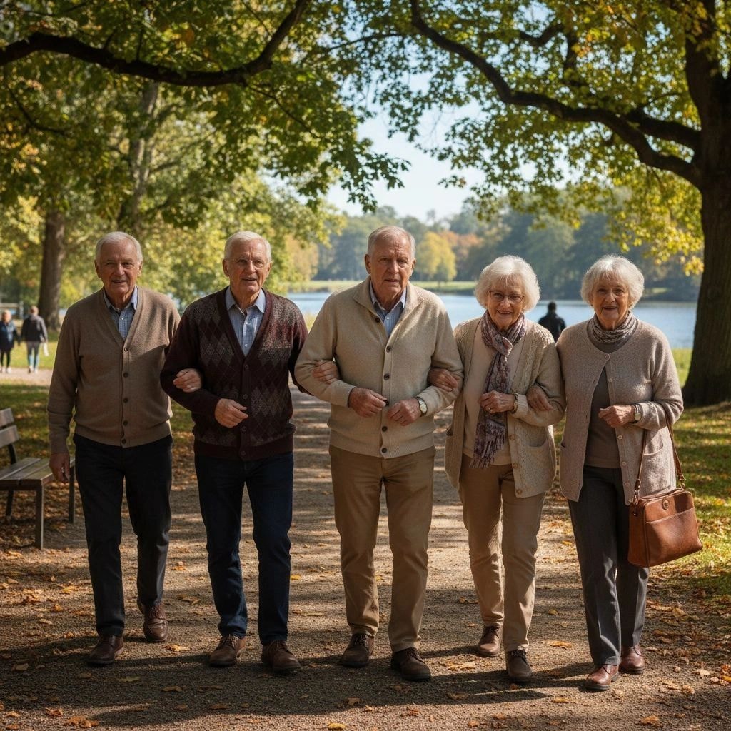 David walking with fellow Alzheimer's community members